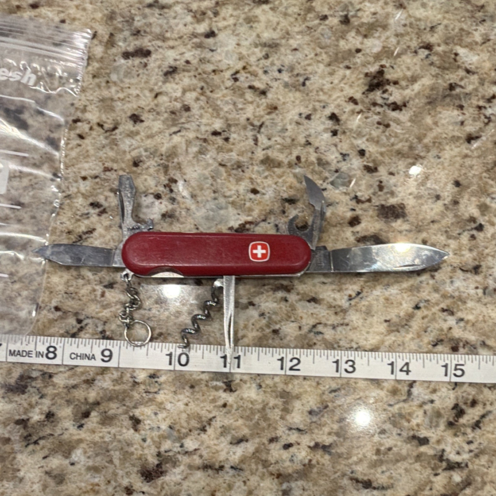 Wenger Multi-Tool Red Stainless Steel Knife Opener Corkscrew Awl