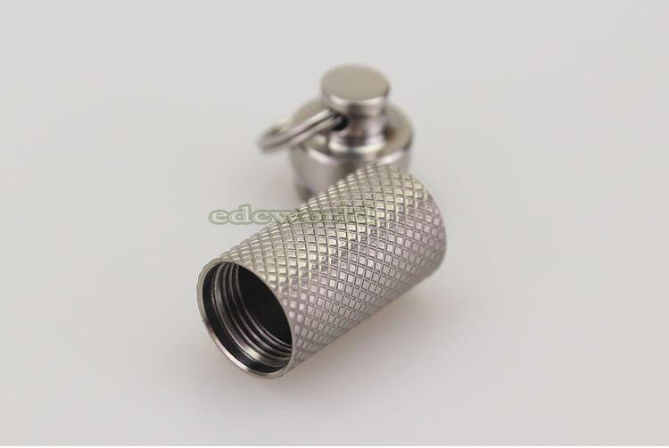 TC4 Titanium Portable Keychain Pill Capsula Case Outdoor Survival Tool F-14T EDC