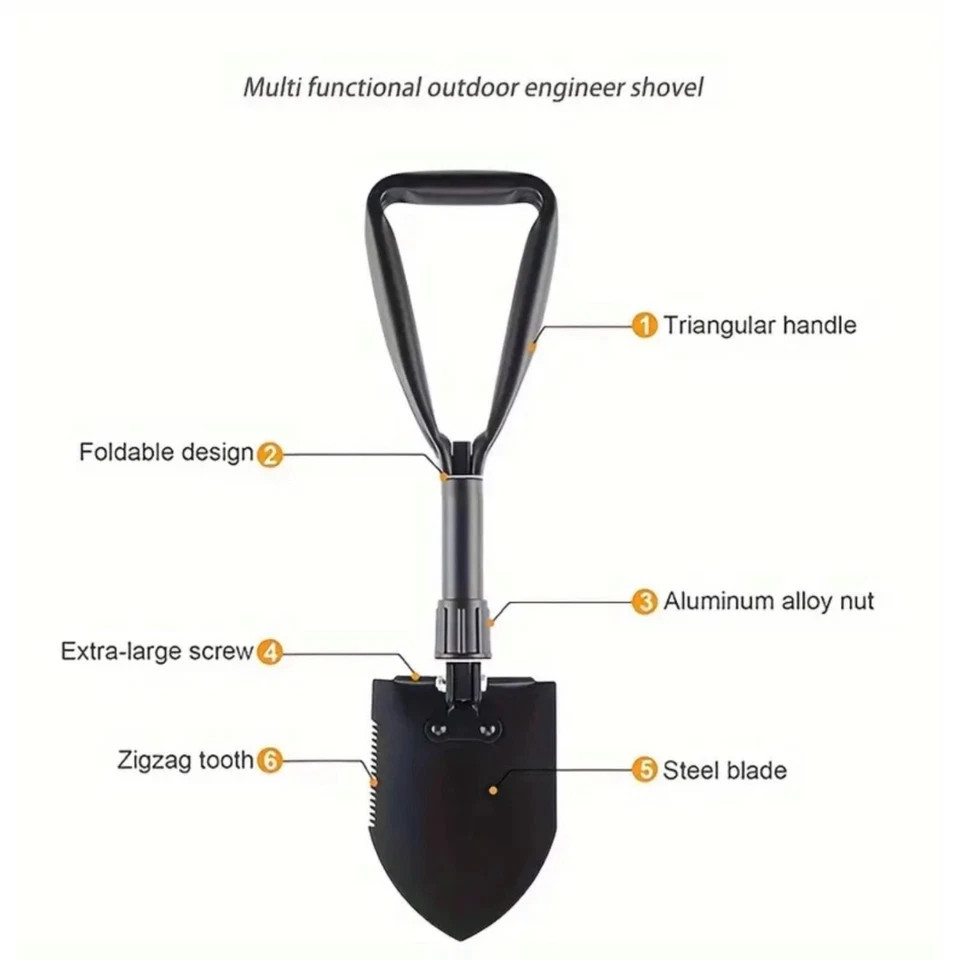 Folding Survival Shovel Outdoor Garden Camping Tool Hiking Spade Foldable AU