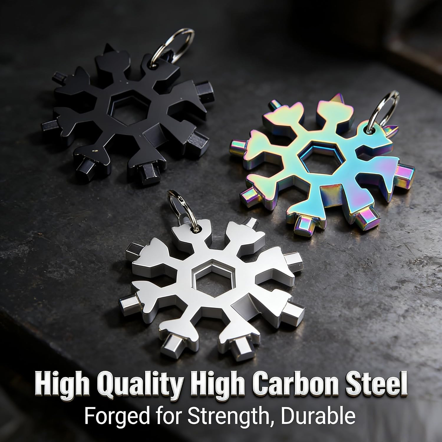 3Packs Snowflake Multi Tool, 18-In-1 Stainless Steel Snowflake Multitool for Bot