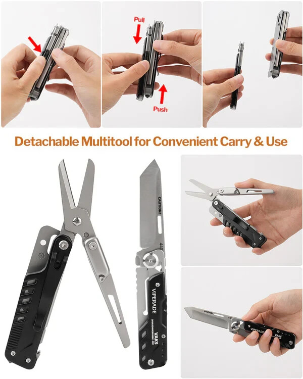Viperade VAK5 Multi Function Knife Blade Scissors Clip Glassbreaker Screwdrivers