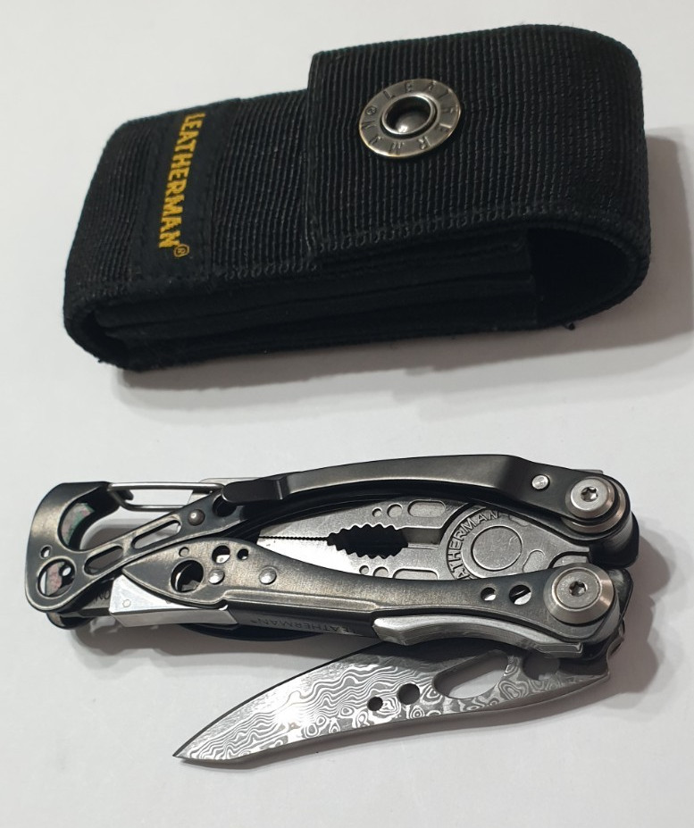 🔥🔥🔥 Leatherman Skeletool CX Damascus Custom Carbon Retired Collectable Rare