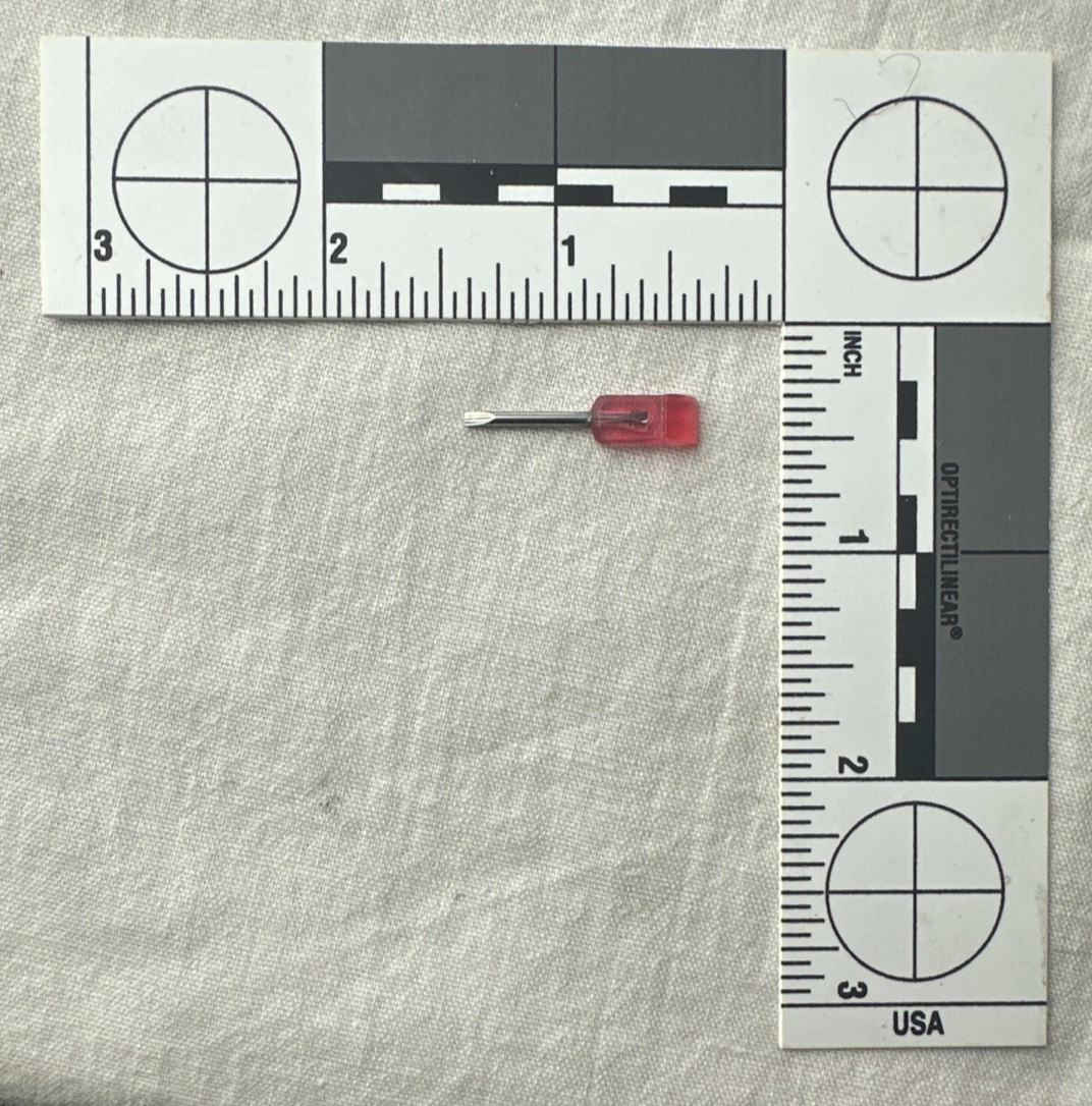 Vintage Brookstone Credit Card Size Multi Tool Knife Scissors File Tweezers Red