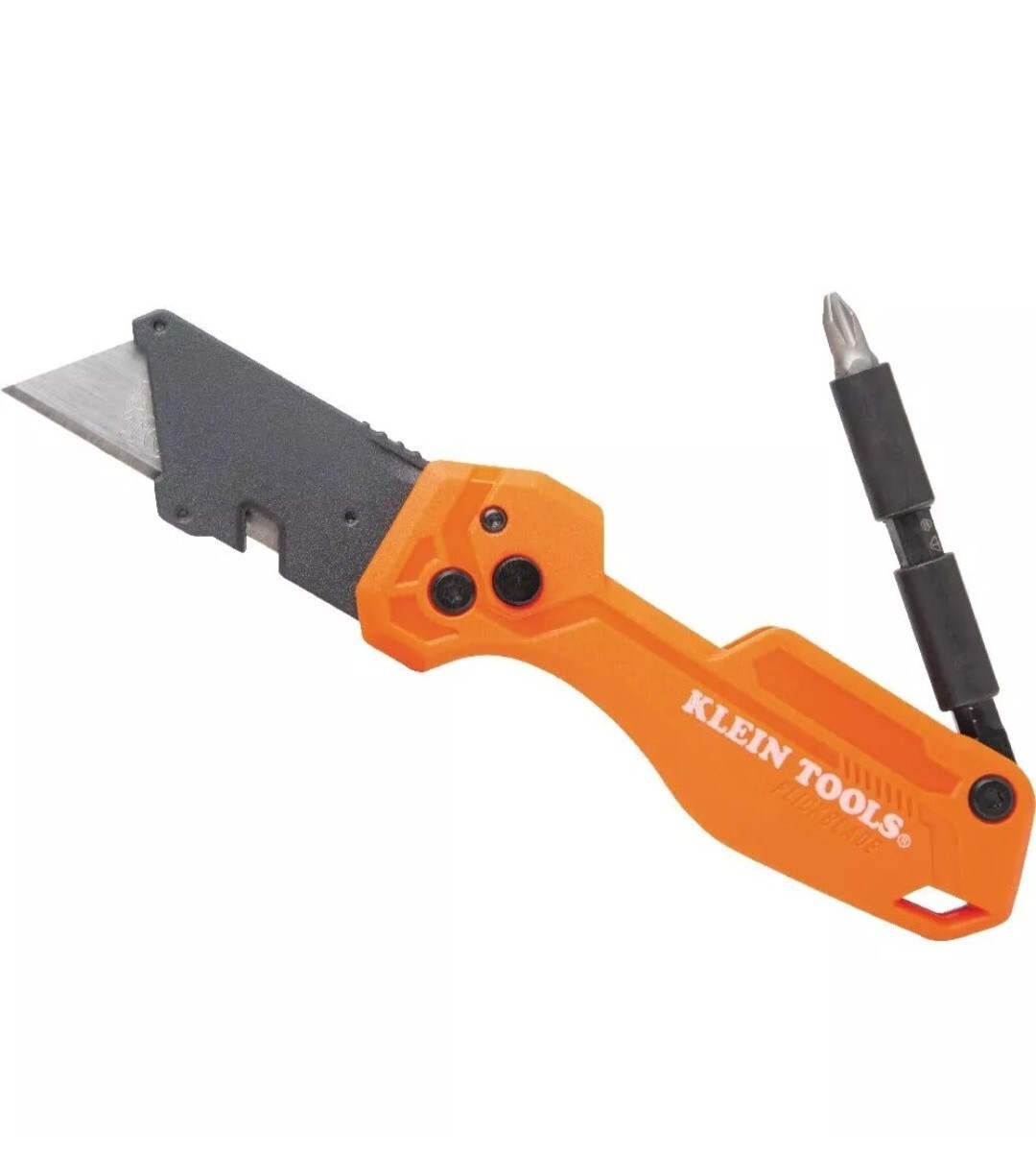 Klein Tools Folding Utility Knife with Driver Lock Blade Pocket Tool Orange