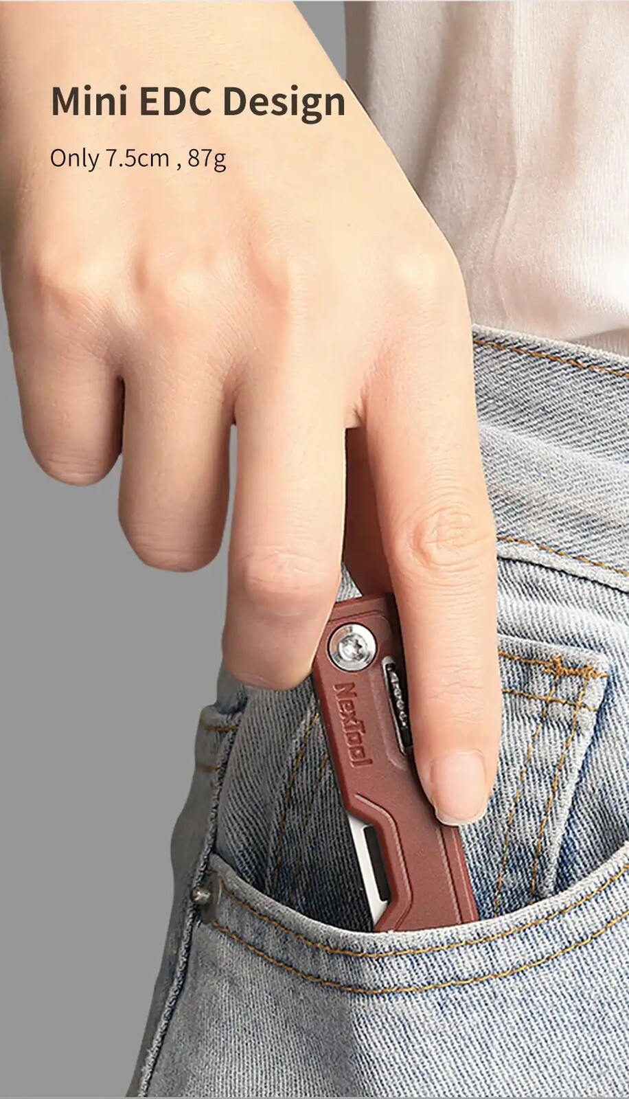 NexTool New 10-IN-1 Mini Folding Pocket Knife Hand Tools Survival Edc Multi Tool