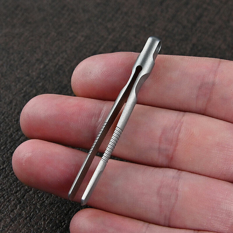 CNC Titanium Tweezers Pocket Mini Keychain Outdoor Lightweight Clamping EDC Tool