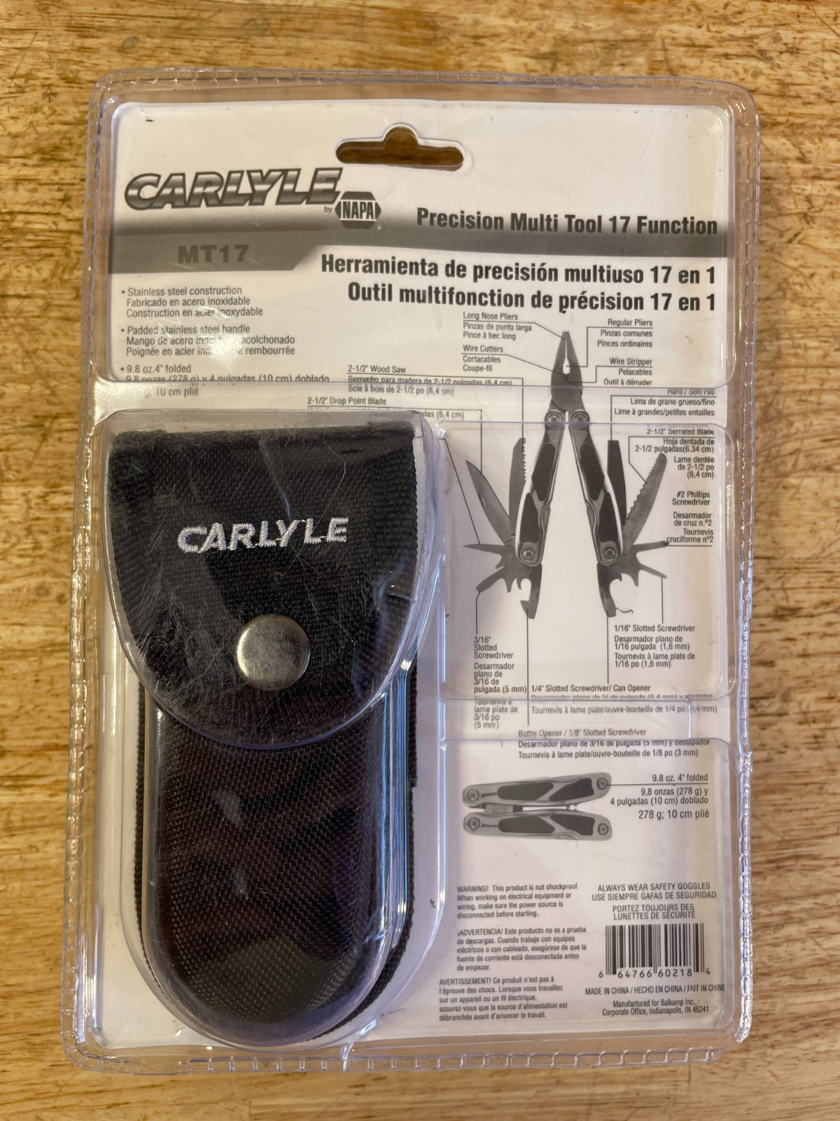 CARLYLE MT17 17 Function Stainless Steel Multi-Tool + Case – NEW!
