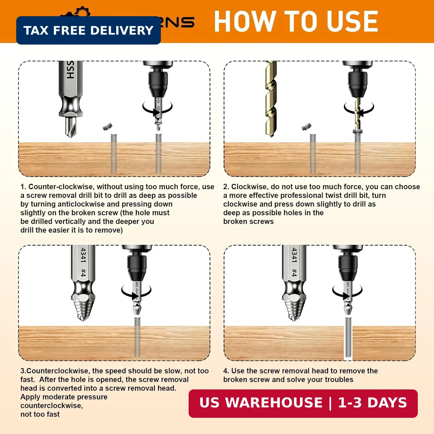 Damaged Screw Extractor Set,Fathers Day Gifts for Dad from Daughter Son,Gifts fo