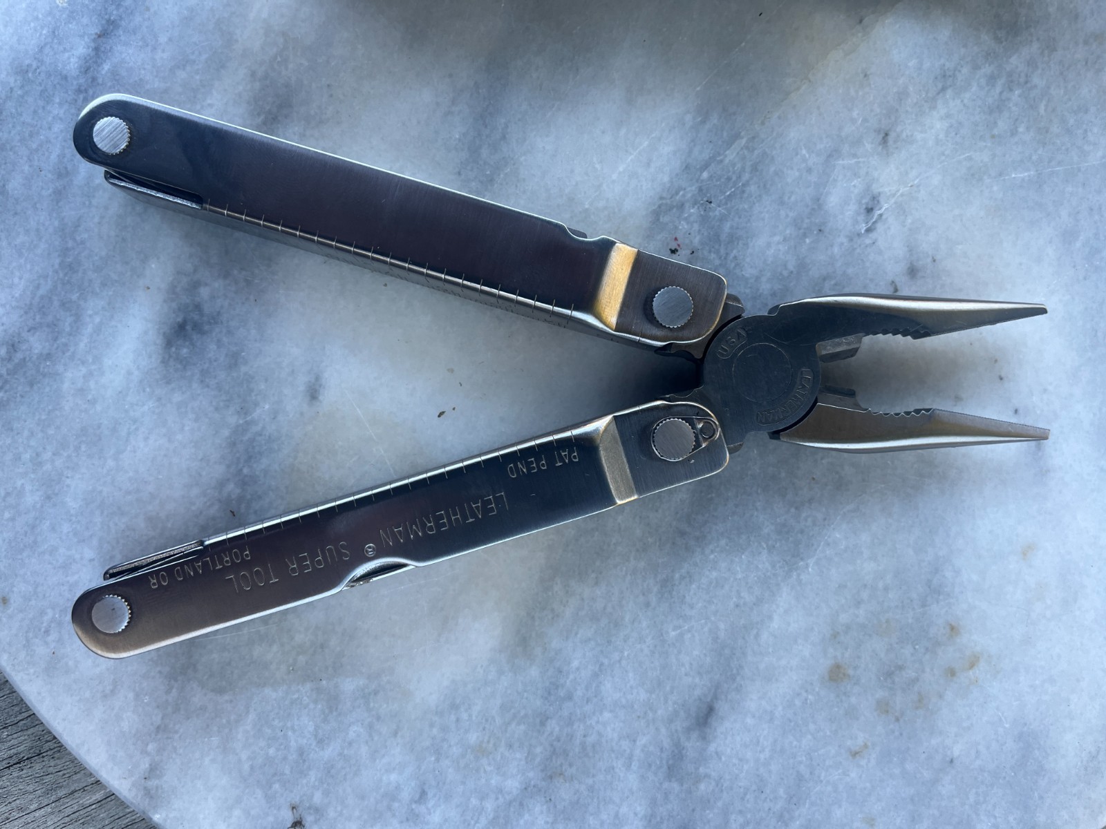 Vintage Leatherman Super Tool PAT PEND Portland OR USA w/ Original Leather Sheat
