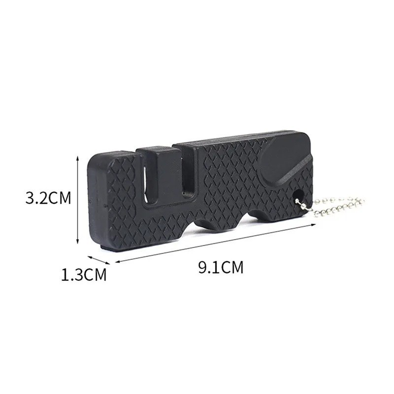 Ceramic Steel Dual Pocket Knife Sharpener KeyChain Survival Gear Hiking Camping