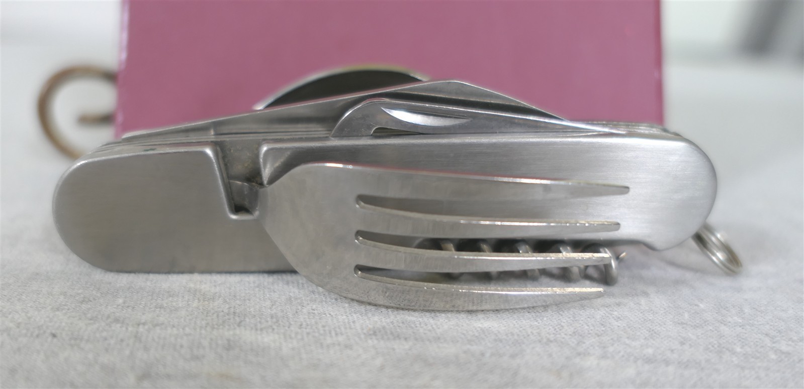 Winchester Steel Camping Utensil 5-in-1 Pocket Knife Fork Spoon Corkscrew Opener