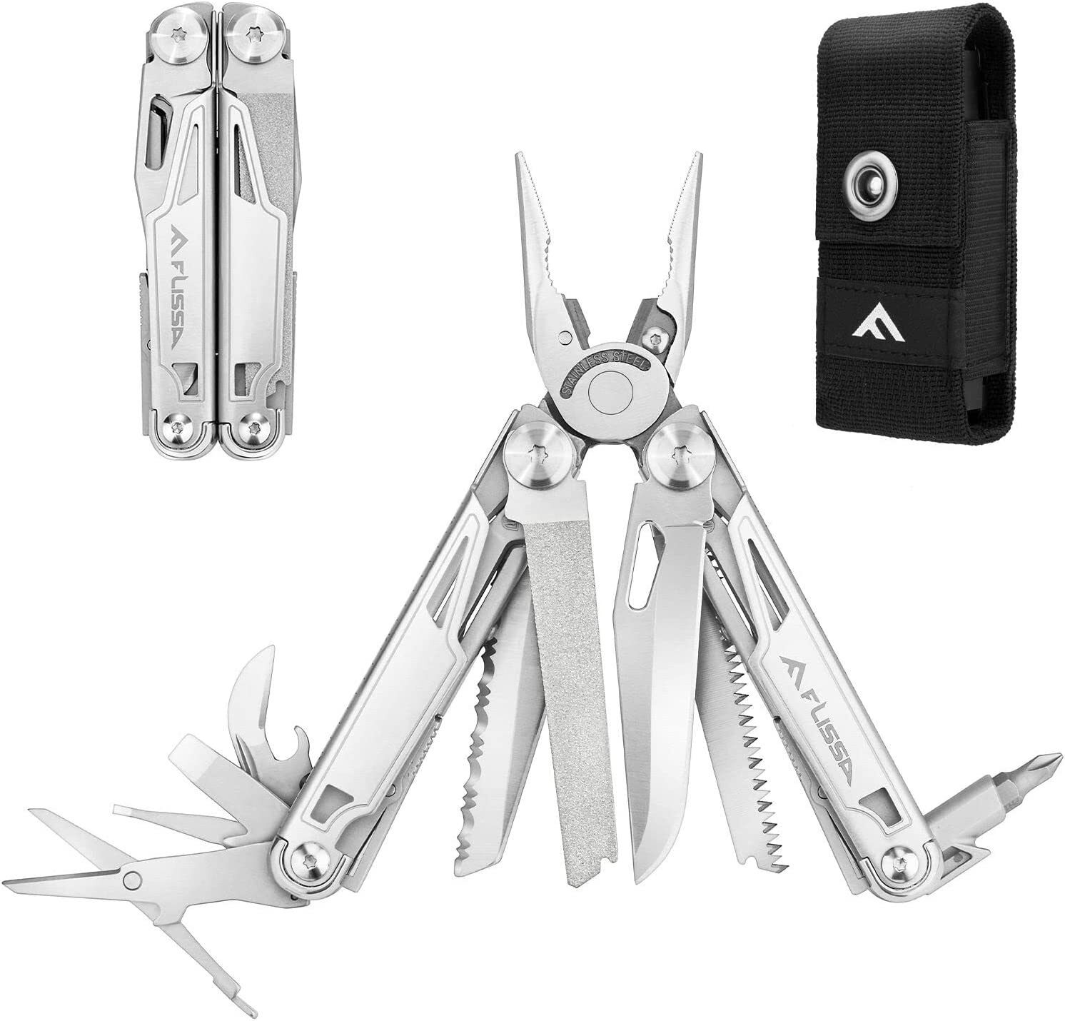 15-in-1/16-in-1/21-in-1 Multi-tool Pocket Knife Safety Locking and Sheath Steel