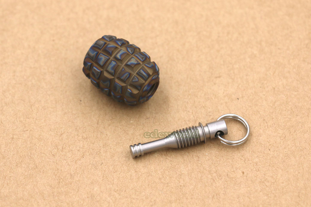 Titanium Alloy Parachute Cord Lanyard Knife Bead Key Chain Pendant DIY EDC Tool