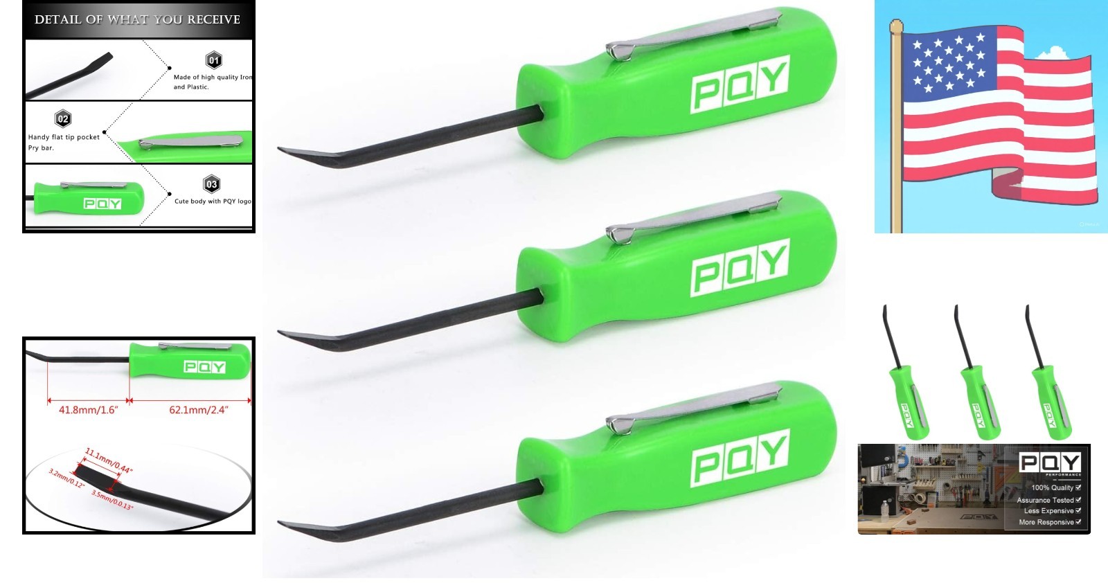 Mini Pocket Pry Bar Set – 3pcs, Compact 4.5” Tool for Mechanics & Technicians