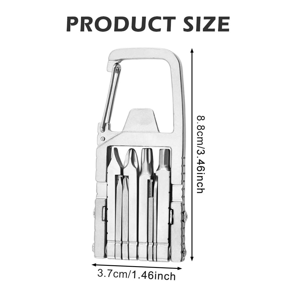 12 in 1 Keychain Multitool Screwdriver Bit, Portable Pocket Tool with Screwdr…