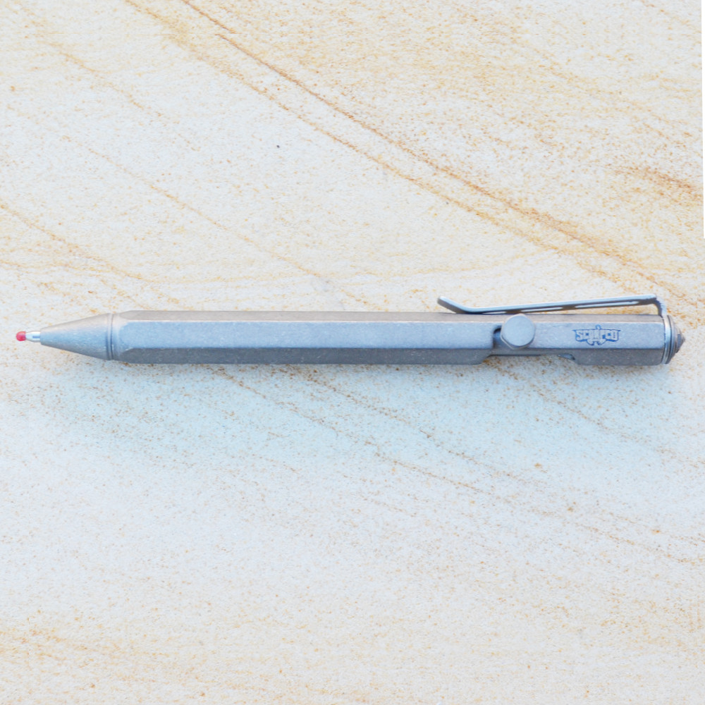 Titanium T5 Pen Tungsten Tip Bolt Action Hex Easy Grip G2 ink refills SCORPCO