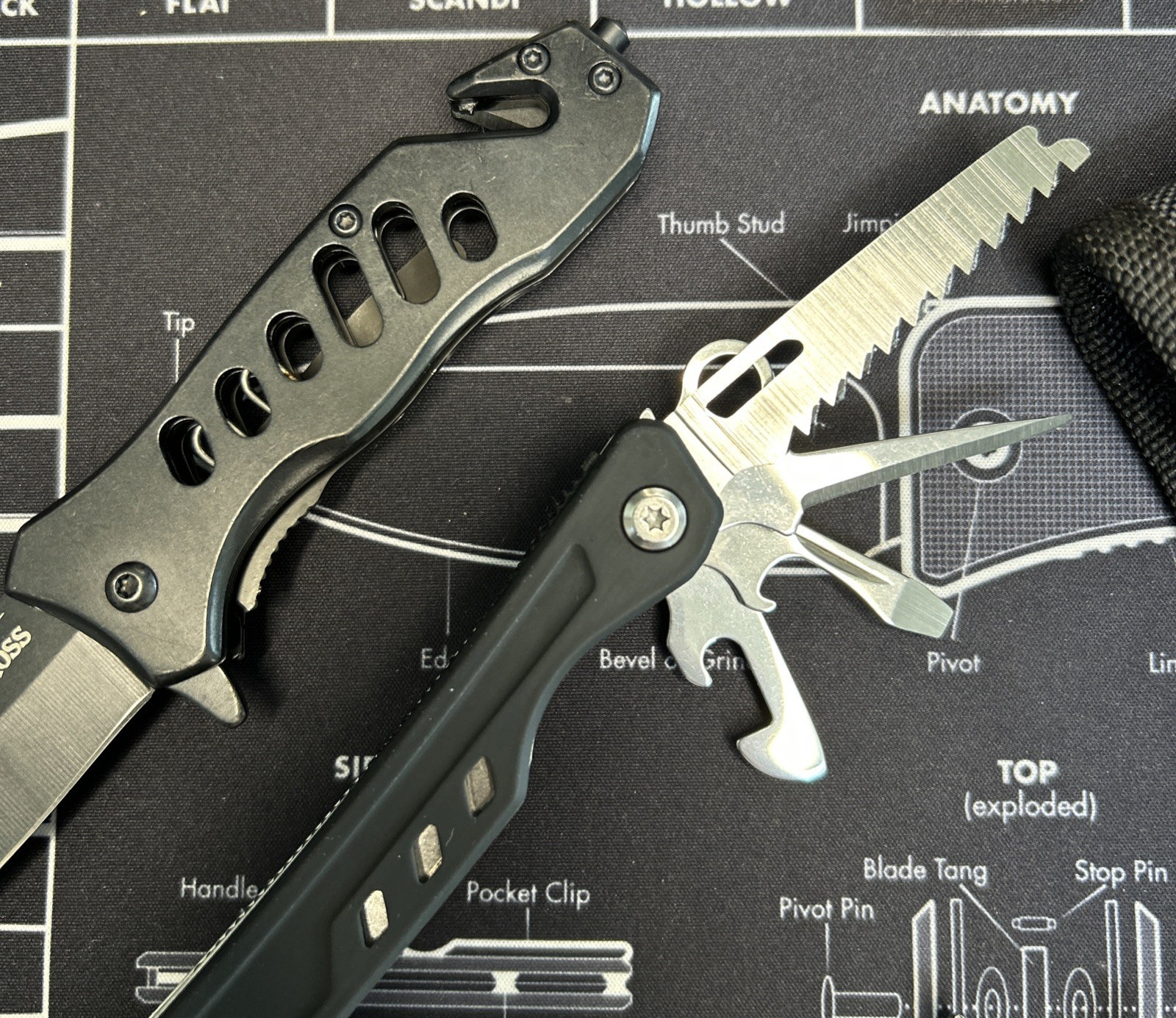 Ozark Trail 12 in 1 Multi Tool & A/O Rescue Pocketknife Camping Hiking Lot of 2