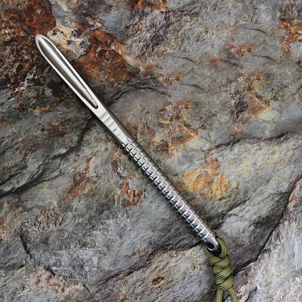 Solid Titanium Alloy Tea Knife EDC Tool K Sheath Crowbar Multi Tools