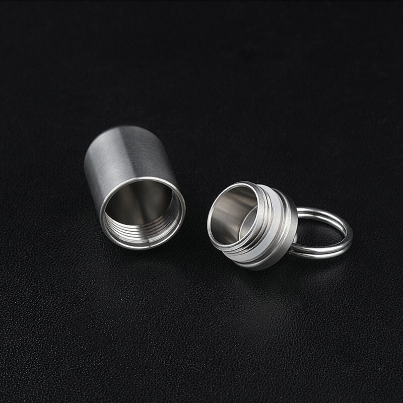 Mini Titanium Waterproof Box Sealed Storage Tank Outdoor Pill Container EDC