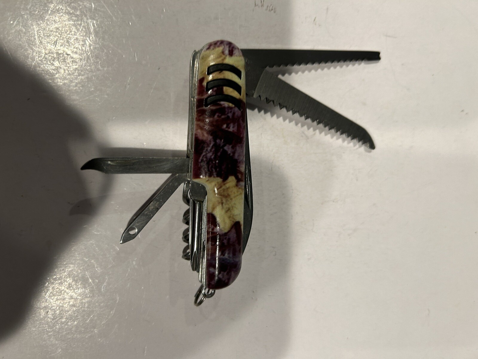 Multi Tool Camo Plastic Handle Scissors Corkscrew