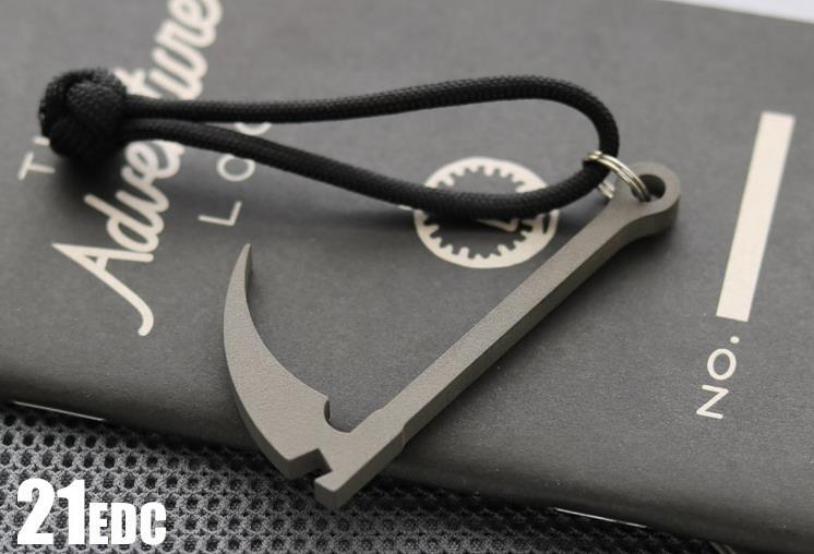 Titanium Alloy Bottle Opener Outdoor Keychain Crowbar Necklace Pendant EDC Tools