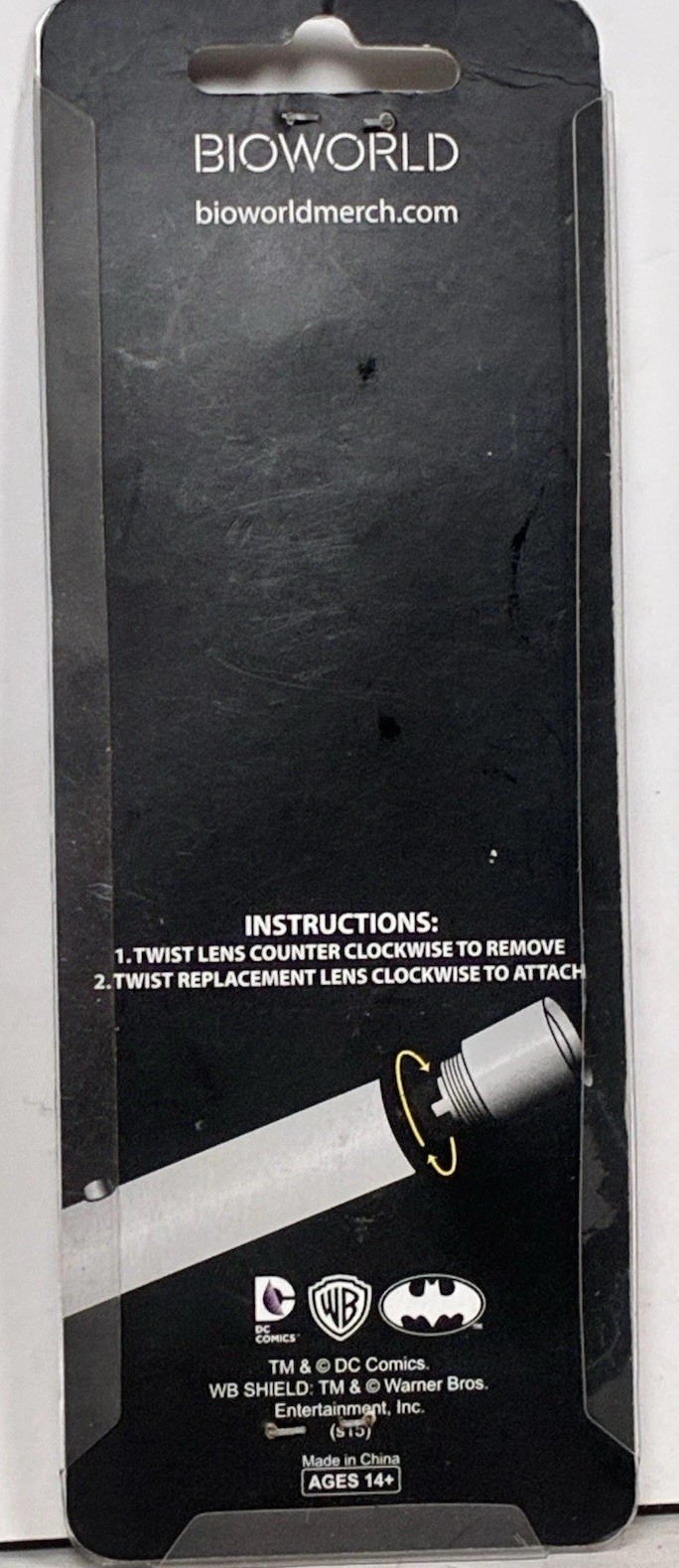 Batman Multi Projection Flash Light Key Chain Bioworld Sealed Black