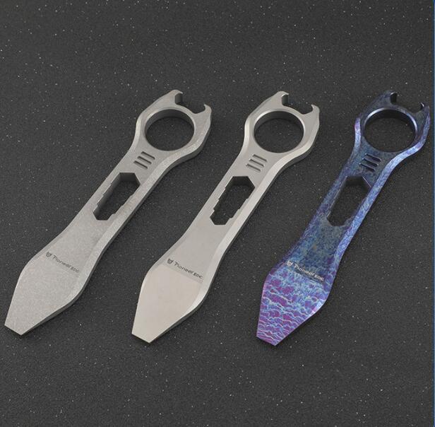 Titanium Pocket Pry Bar Crowbar Outdoor EDC Multi Tools Bottle Opener Wrench