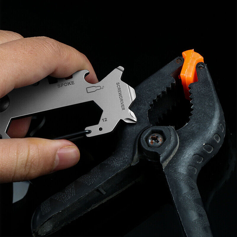 9 in 1 Multifunction Tool Outdoor EDC Camping Hiking Bicycle Carabiner Key Chain