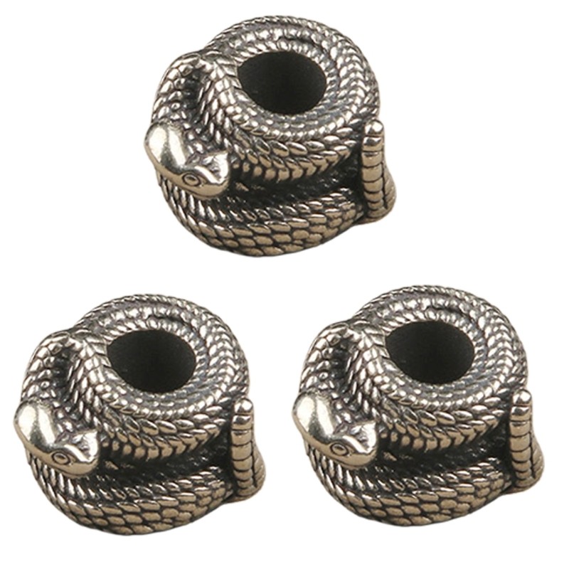 3Pcs Lanyard Beads Light Weight Snake Parachute Cord Beads Unique Charm Beads