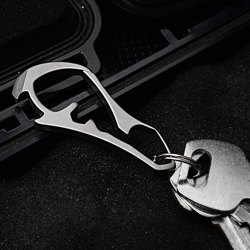EDC Titanium Alloy Keychain Carabiner Waist Fast Hanging Buckle Bottle Opener