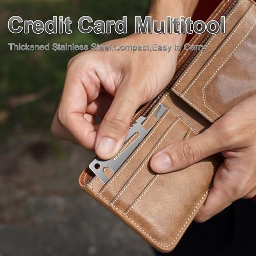 10 Pack 11-in-1 Credit Card Multitool Survival Pocket Tool for Men Silver Set