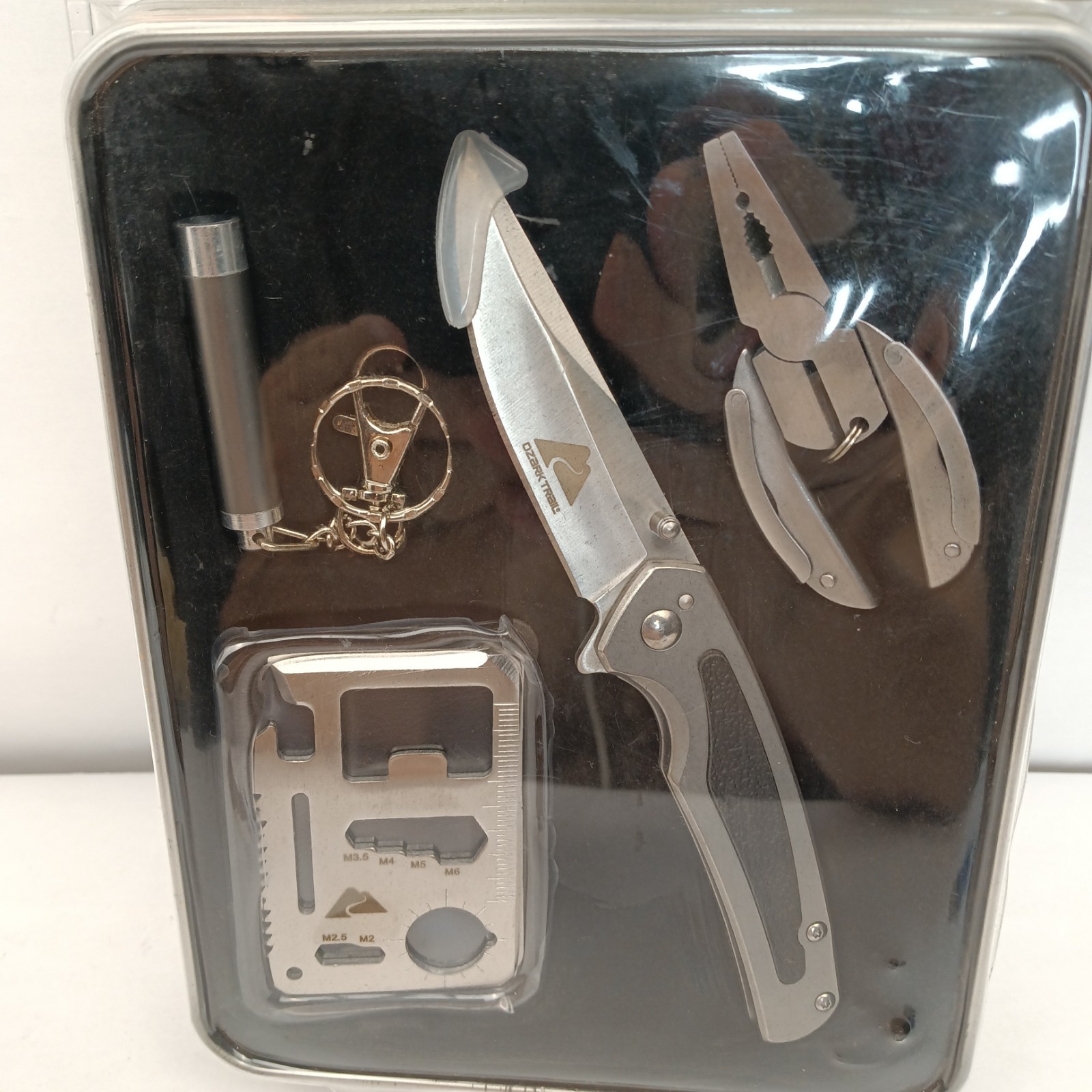 Ozark Trail Outdoor Equipment 4-Piece Combo Set in collectors tin box-NEW IN BOX