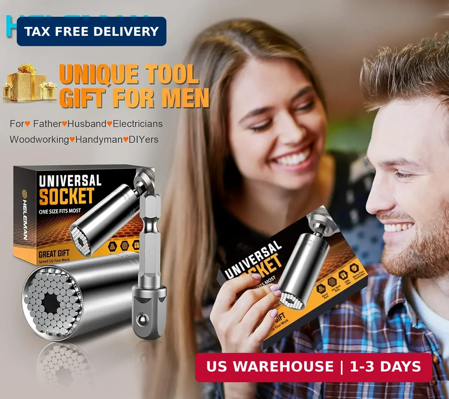 Fathers Day Dad Gifts from Daughter Son, Super Universal Socket Tools Gifts for