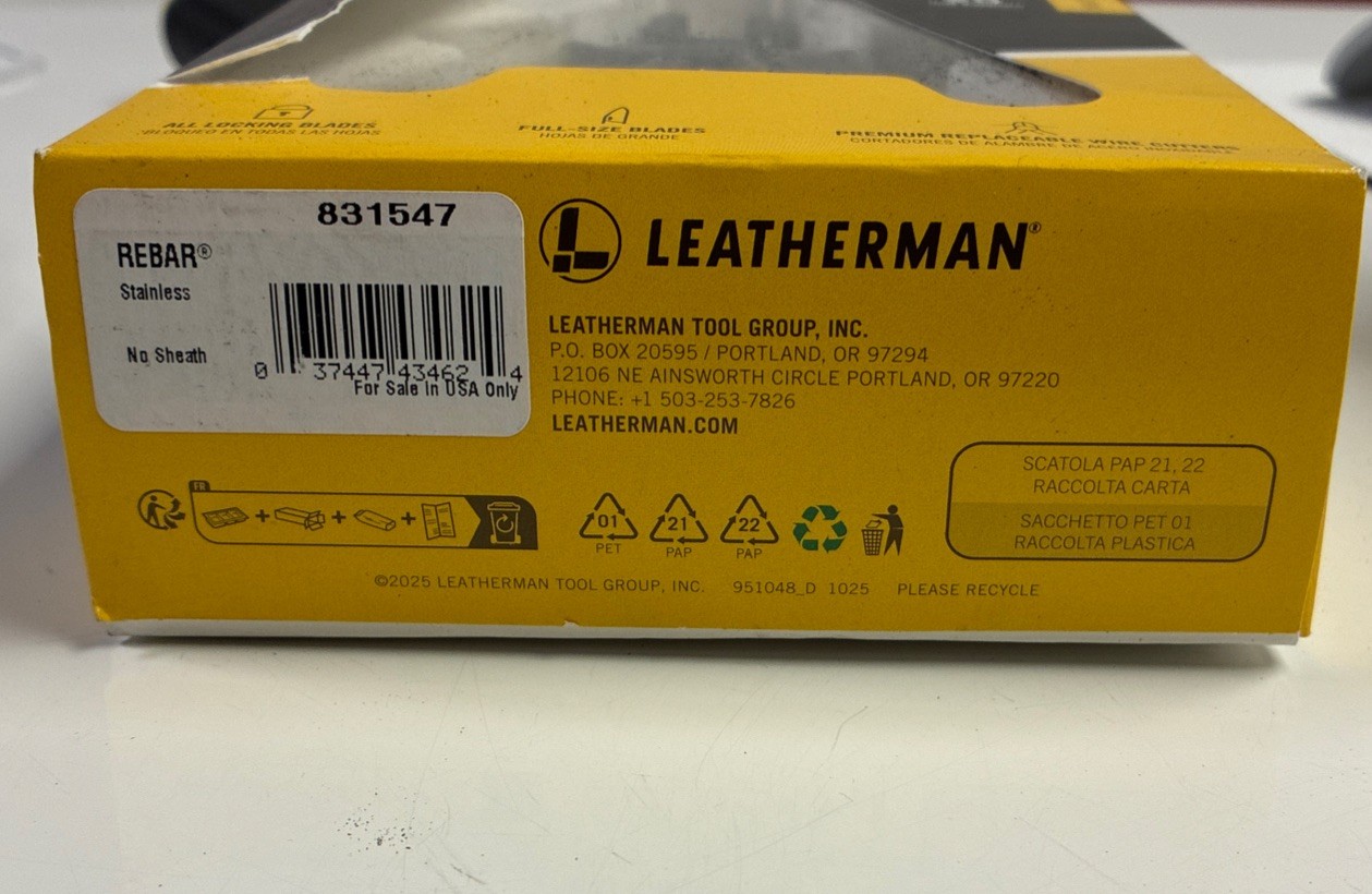 LEATHERMAN Rebar 17-in-1 Multitool W/ Premium Replaceable Wire Cutters & Saw