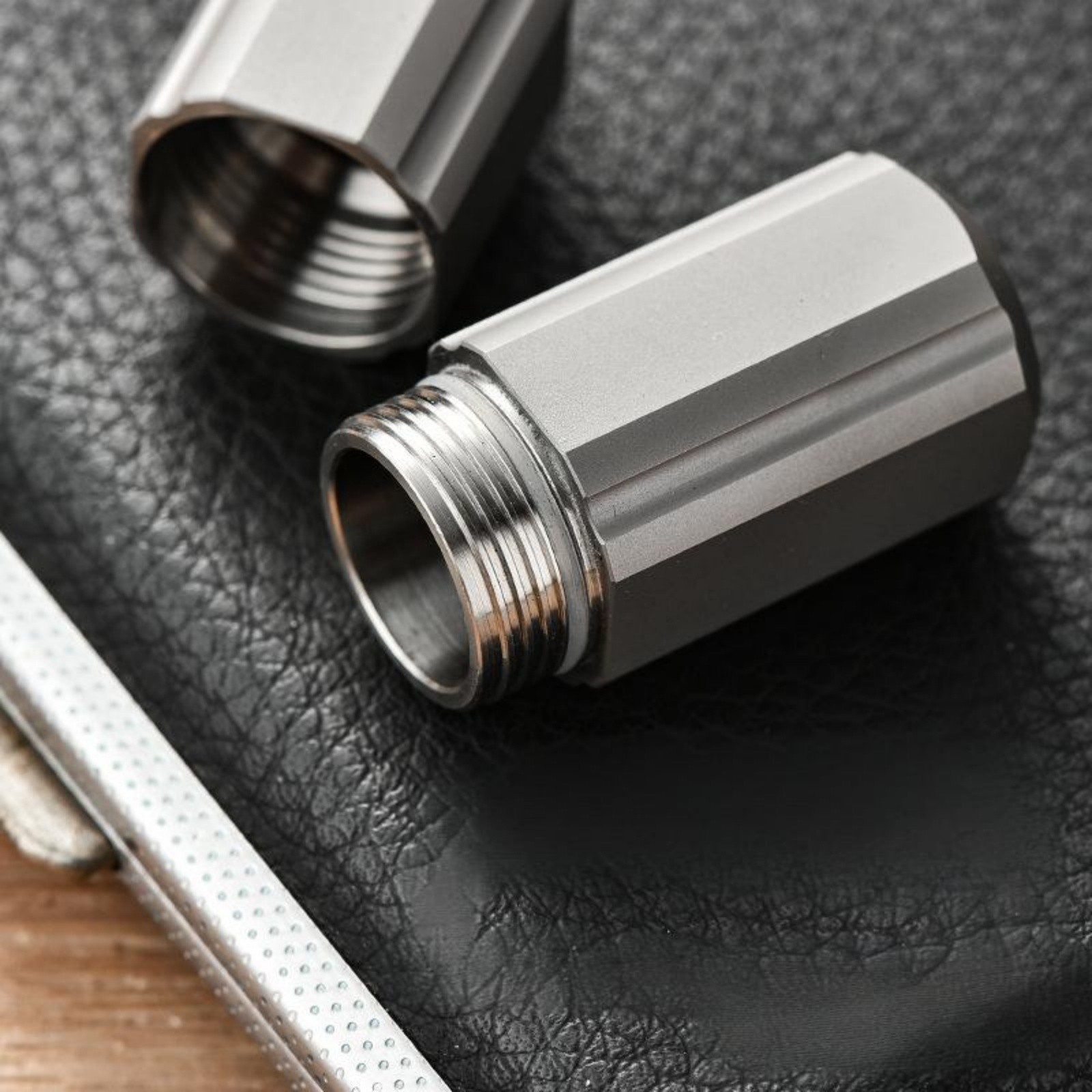 Titanium Alloy EDC Capsule Pill Holder Lighter Case Outdoor Storage Waterproof