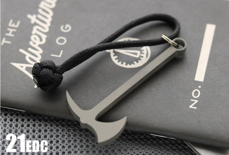 Titanium Alloy Bottle Opener Outdoor Keychain Crowbar Necklace Pendant EDC Tools