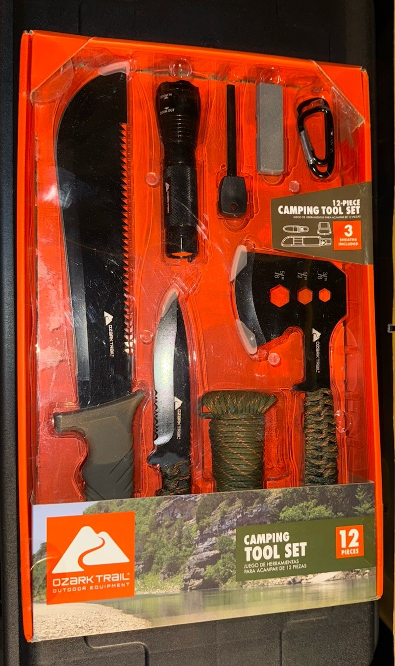 Ozark Trail 12-Piece Camping Tool Set Green Black READ DESCRIPTION