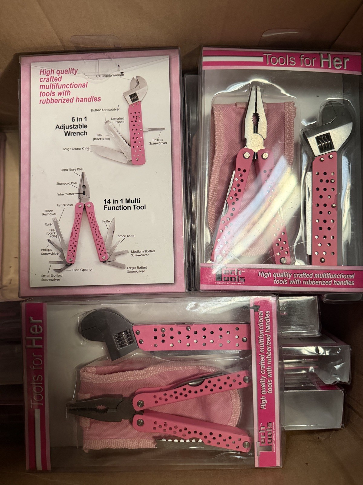 Lot Of 5 Tools For Her 14 in 1 Multifunctional Tool & Wrench Set Pink