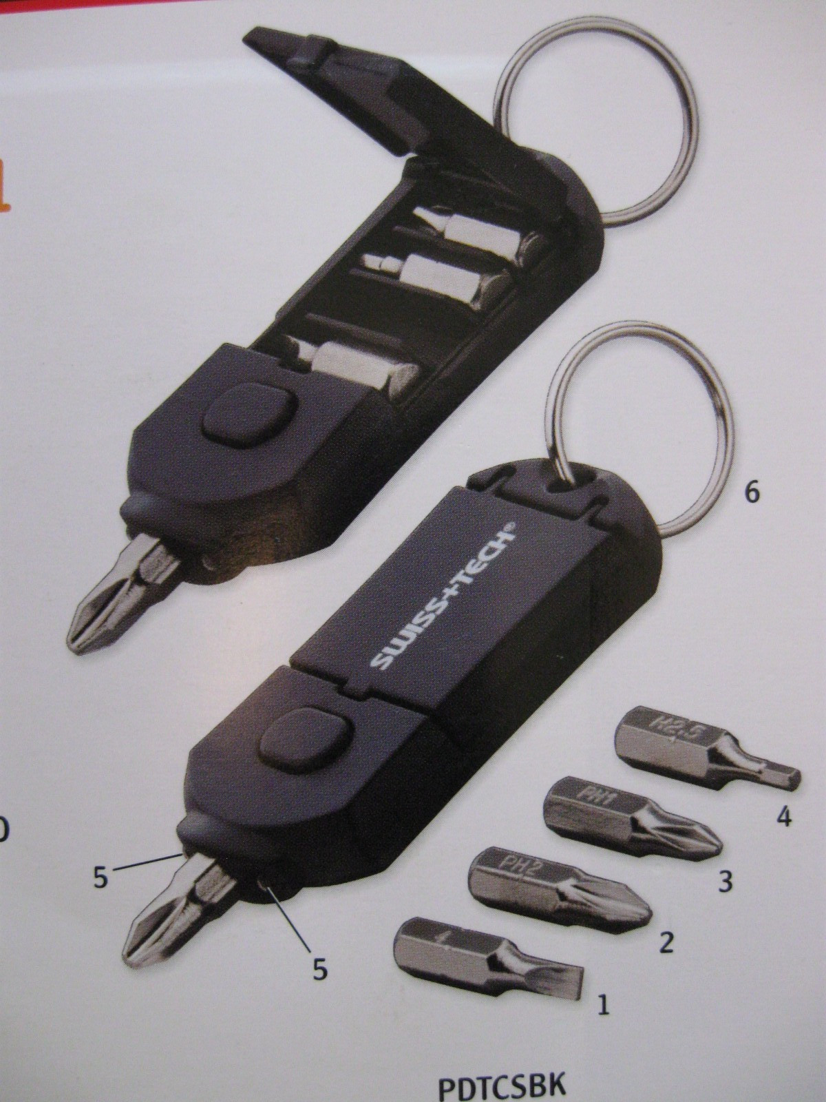 Swiss+Tech XDrive Pocket Driver 6-in-1 Tool – Key Chain – New