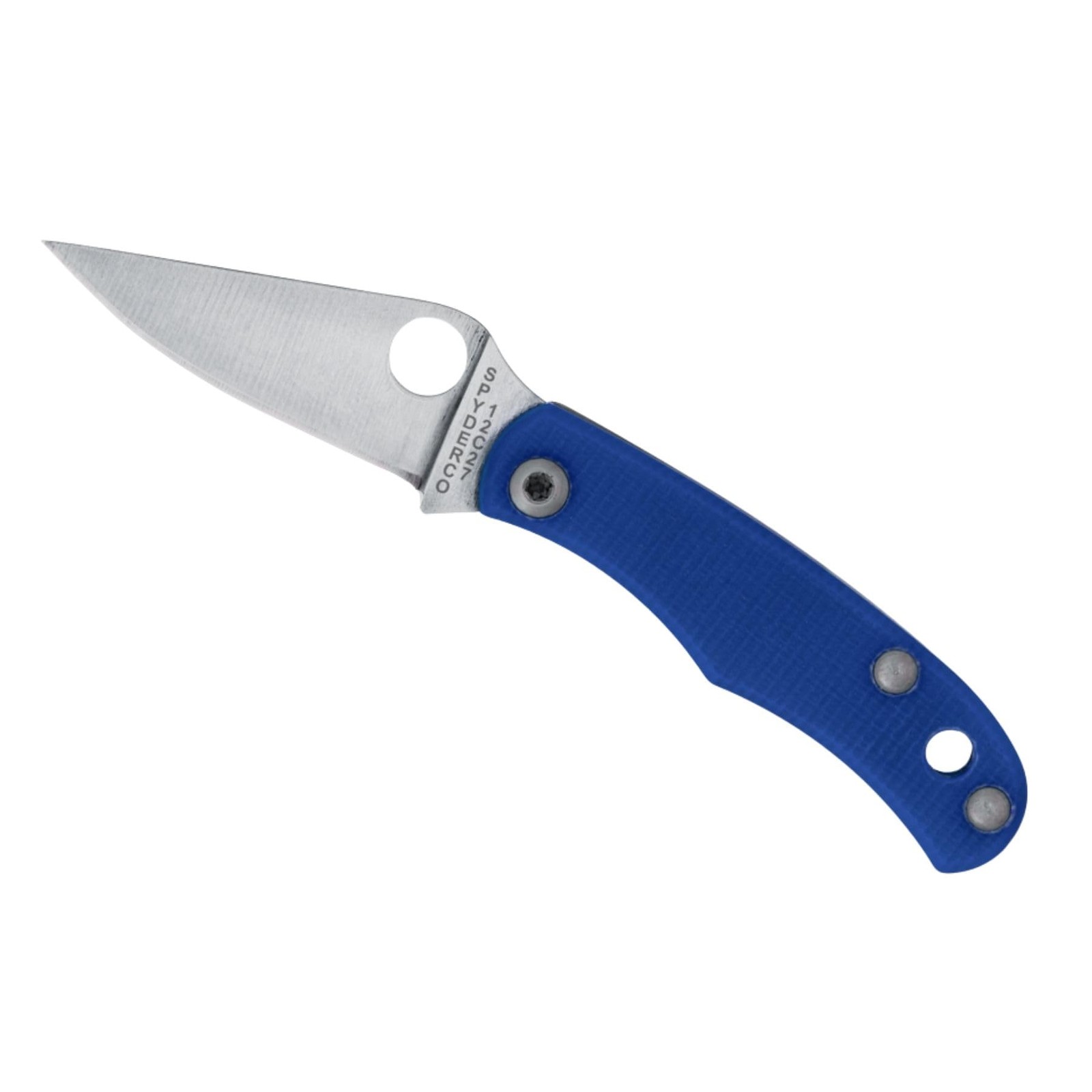 Spyderco Bug 1.2″ 12C27 Blue G10 Small Tiny Folding Pocket Knife C133GBLP
