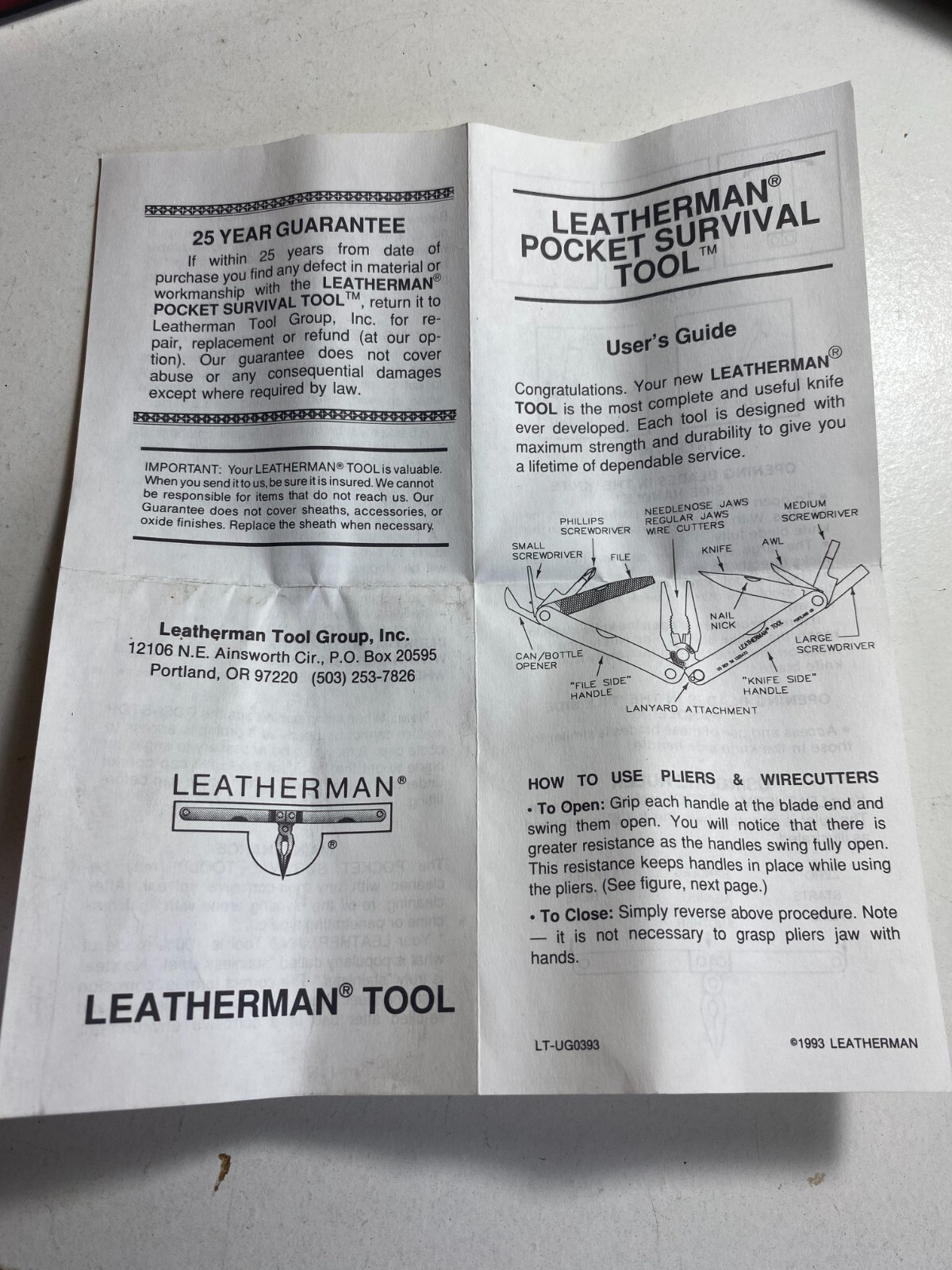 Vintage 1994 Leatherman Multi Tool Super Tool W/Box Original Case Gently Used