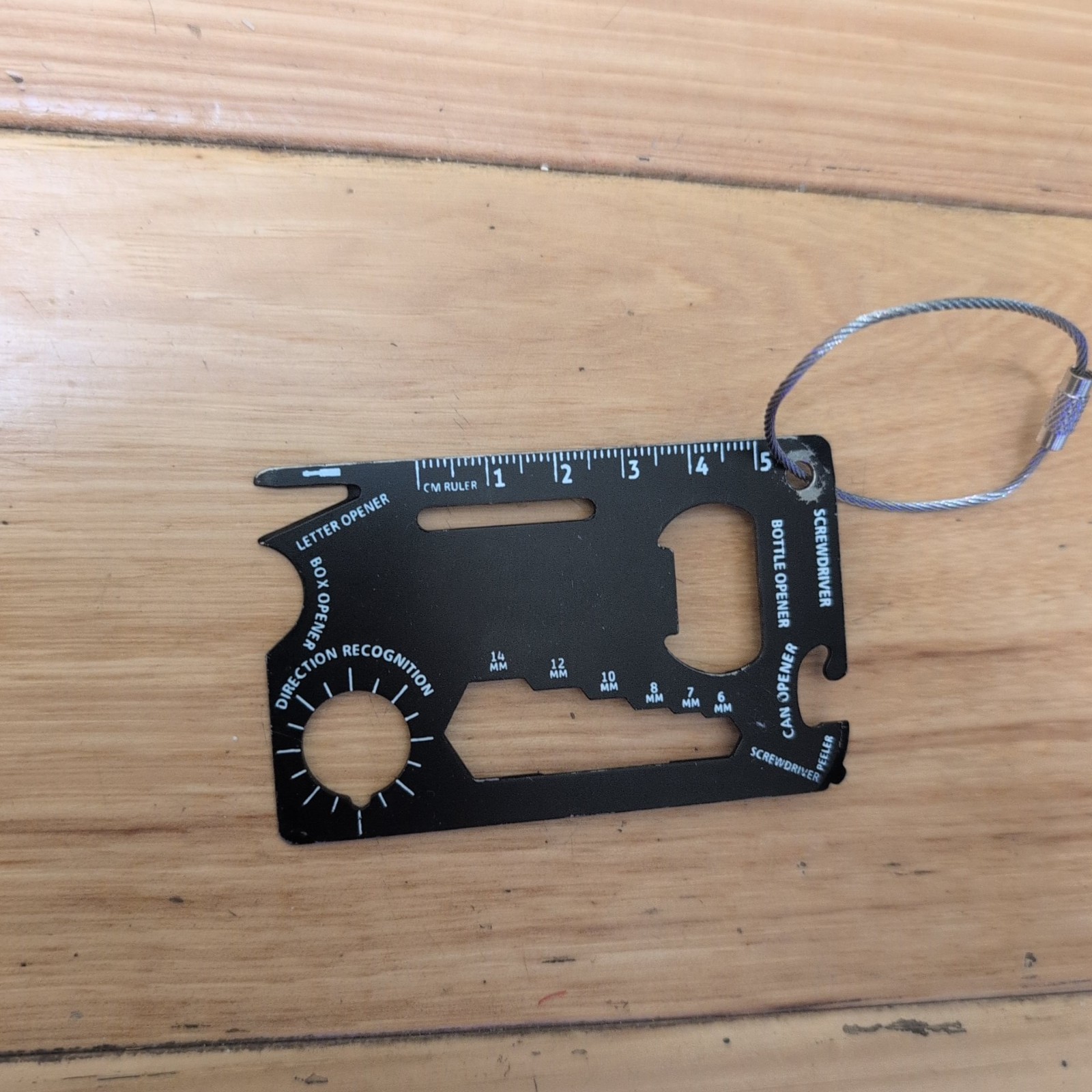 11 Function Credit Card Sized Multi-tool Black EUC