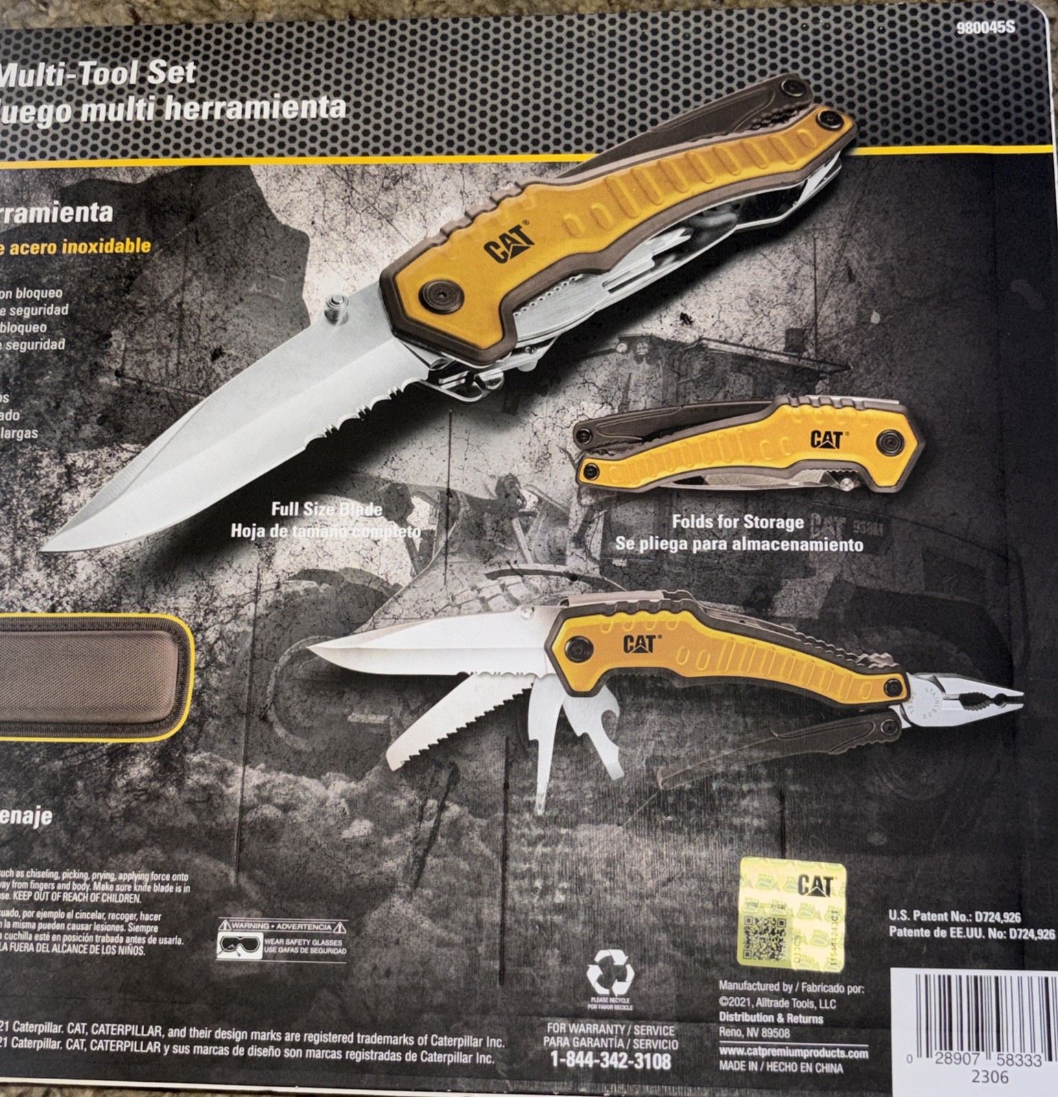 CAT XL 9-in-1 Multi-Tool Set, Stainless Steel Tools with Belt Loop Storage Pouch