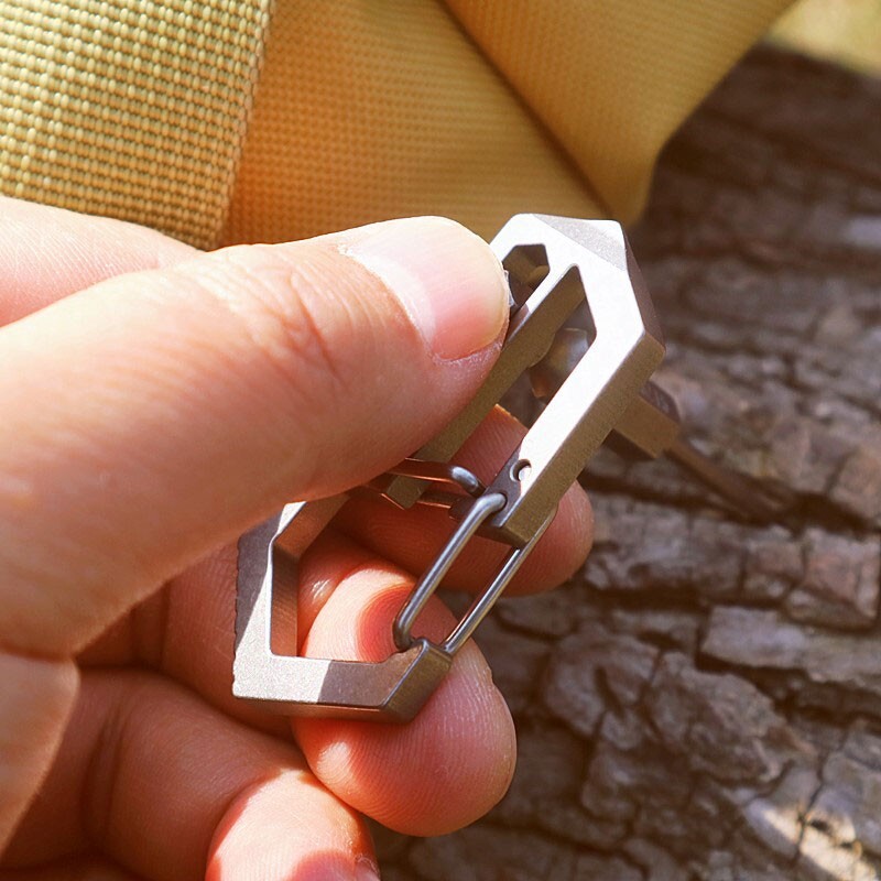 EDC Titanium Alloy Multi Tools Keychain Carabiner Bottle Opener Crowbar Tool