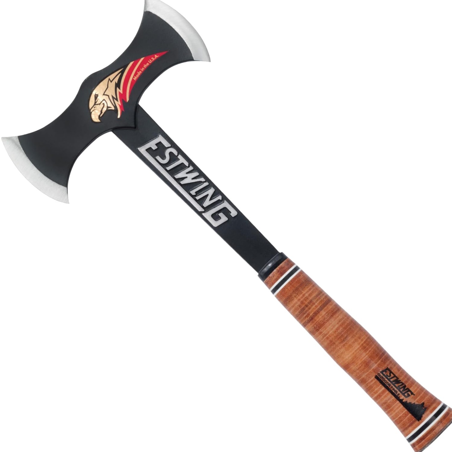 Double Bit Axe – 38 oz Made Wood Spitting Tool with Forged Steel Constructio…