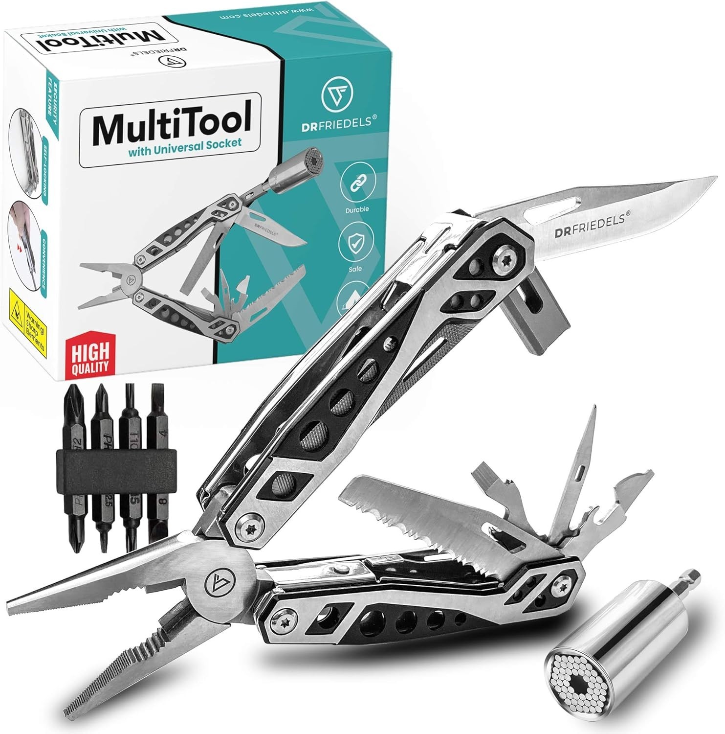Durable Stainless Steel Multi Tool with Universal Socket – 22 Essential Tools