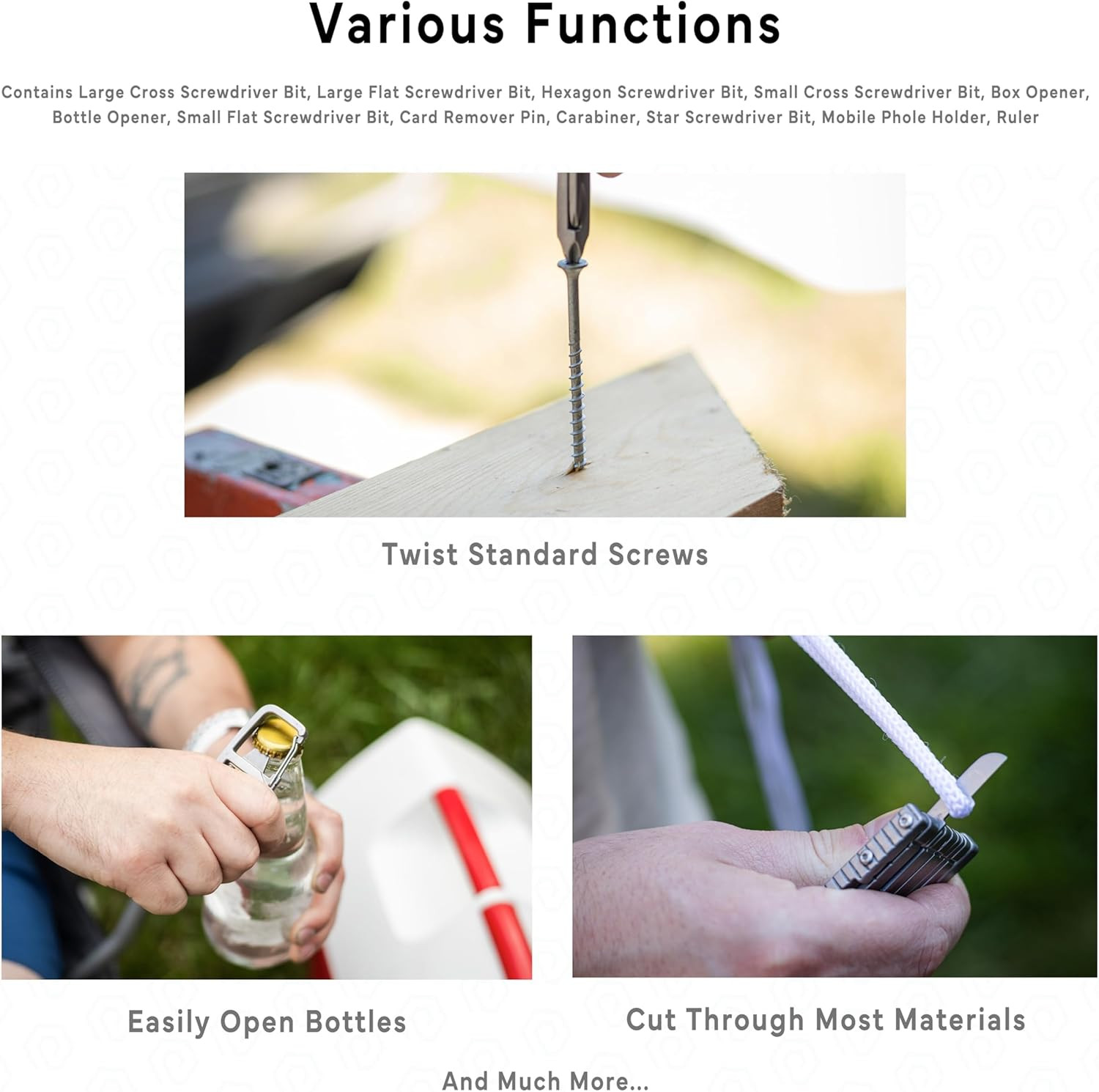 12-in-1 Carabiner Multitool with Bottle Opener & Screwdrivers