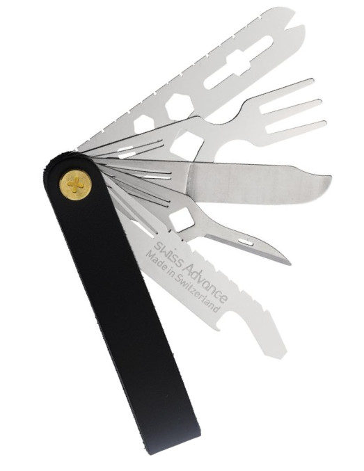 Swiss Advance CRONO N5 Multi-Tool Leather Edition Lightweight Travel Space-Saver