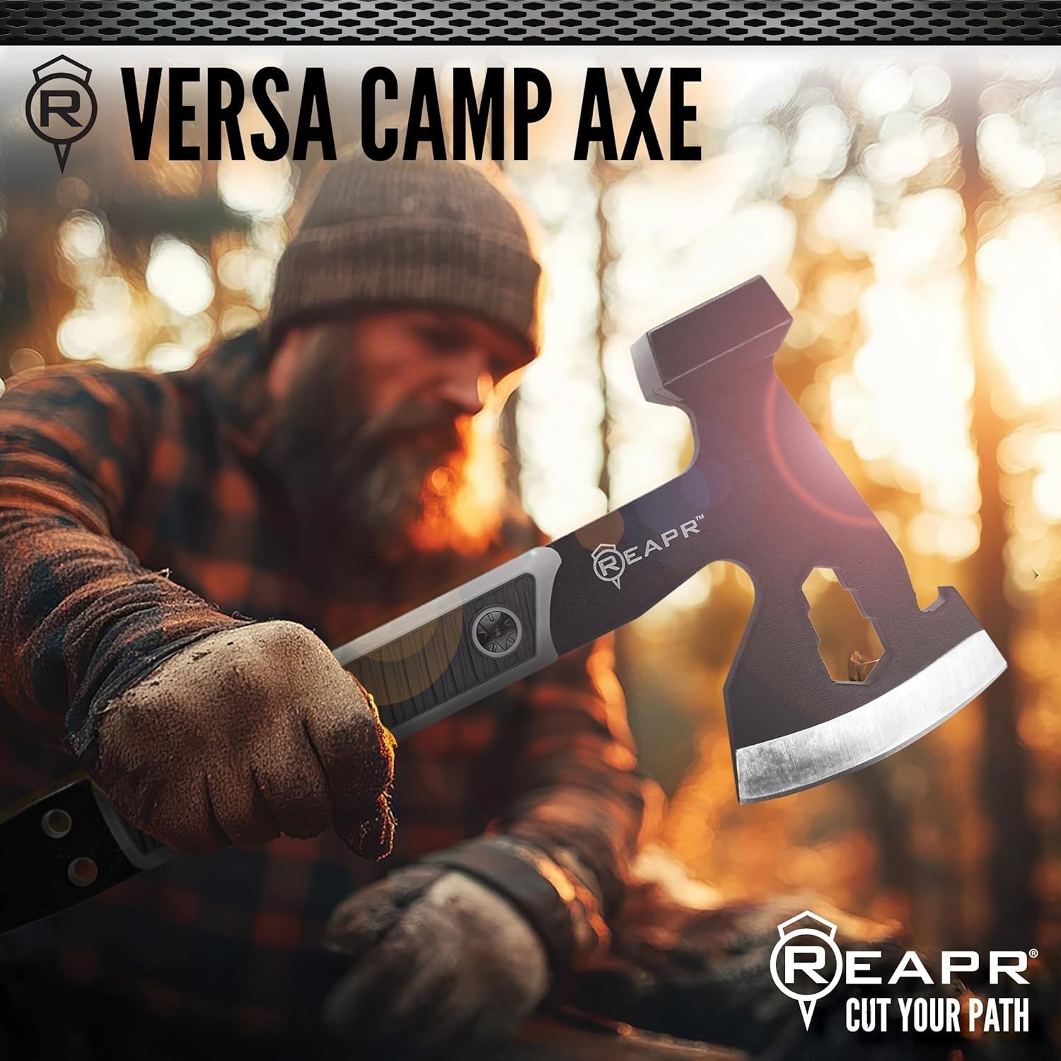 Versa Camp Axe 10.75″ Outdoor Multitool W/ Pry Bar Nail Puller Hammer Wrench Set
