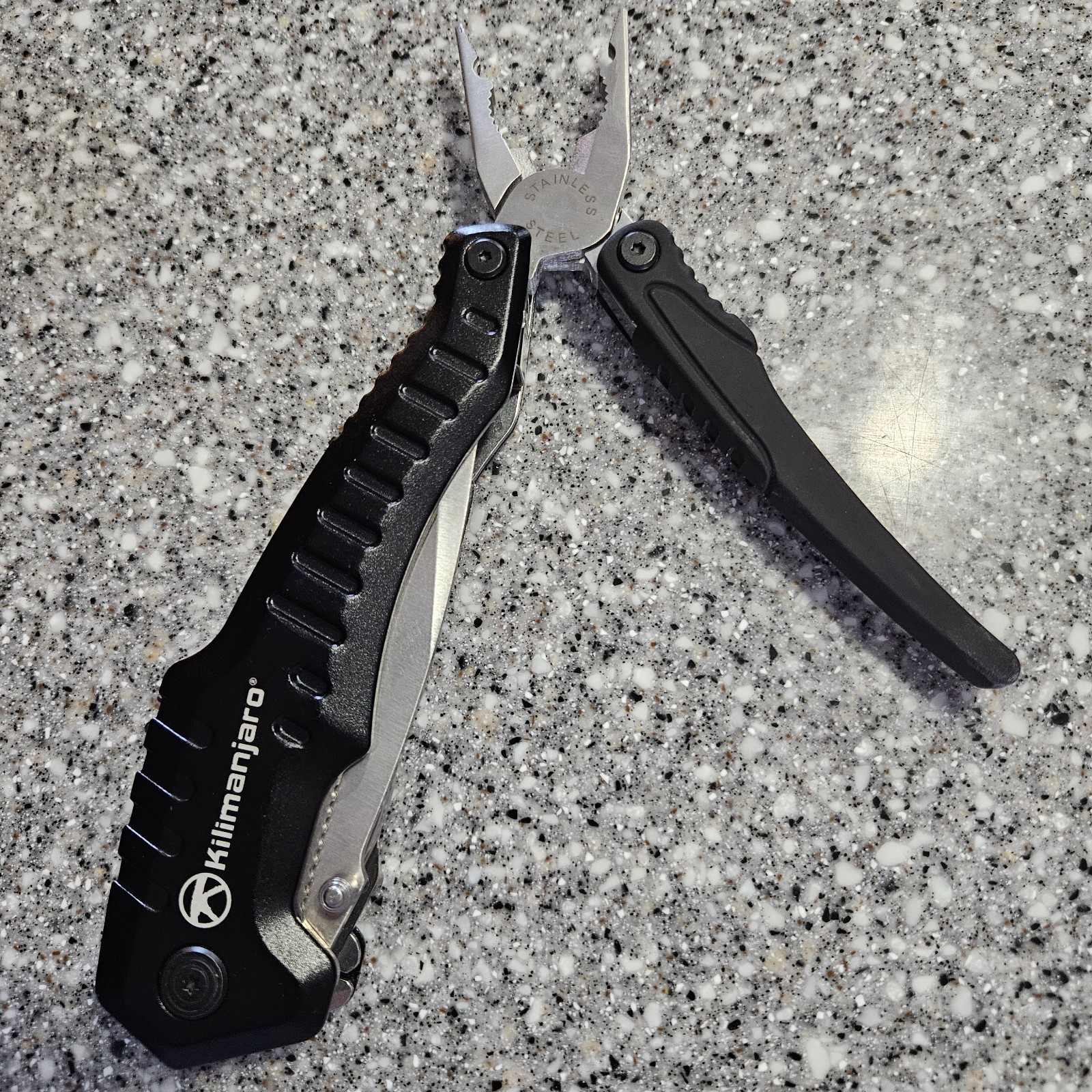 Kilimanjaro Magnus 9-in-1 XL Multi-Tool Folding with Snap Pouch. 10″ Blade Out!